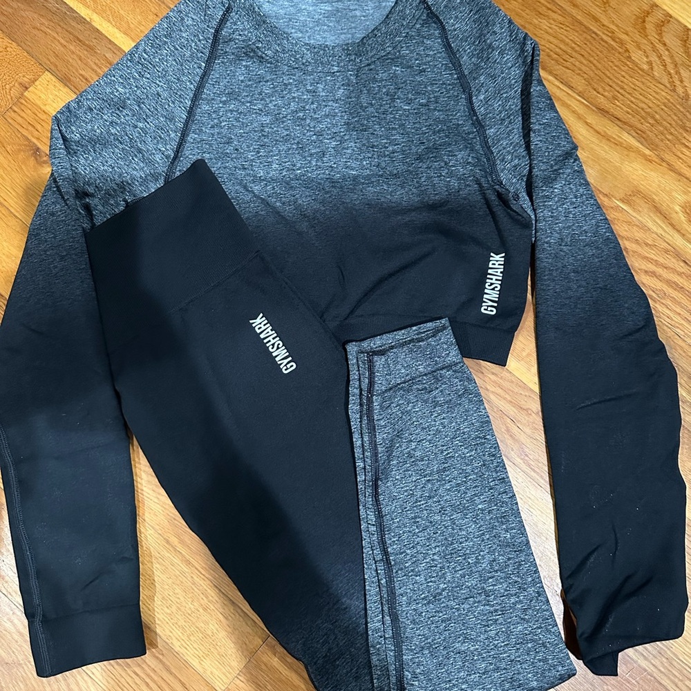 Gymshark Gray and Black Activewear Set